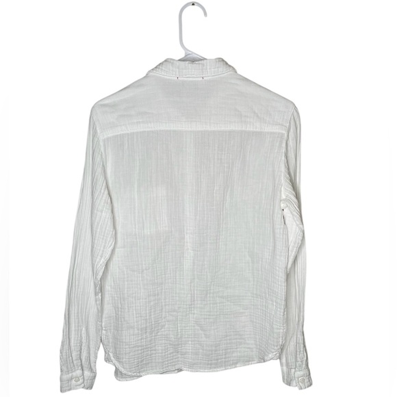 Stark x Cotton Gauze Pocket Button Down Shirt in White Size Medium Collared - Picture 2 of 8